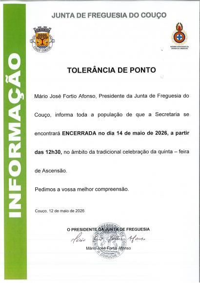 Toler&acirc;ncia de Ponto - "Quinta-feira da Ascens&atilde;o"