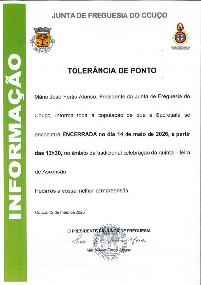 Toler&acirc;ncia de Ponto - "Quinta-feira da Ascens&atilde;o"